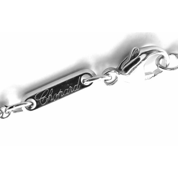 Authentic! Chopard Golden Diamonds 18k White Gold Diamond Chrome Stone Necklace - Picture 9 of 12